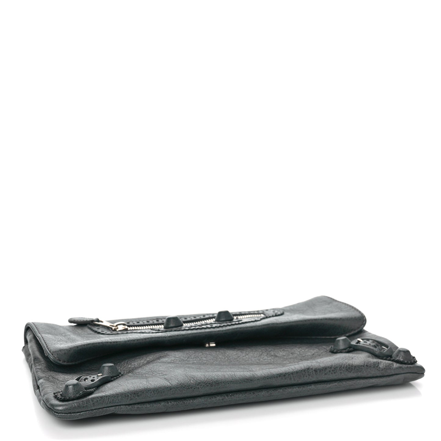 Agneau Giant Brogues Hardware Envelope Clutch Anthracite
