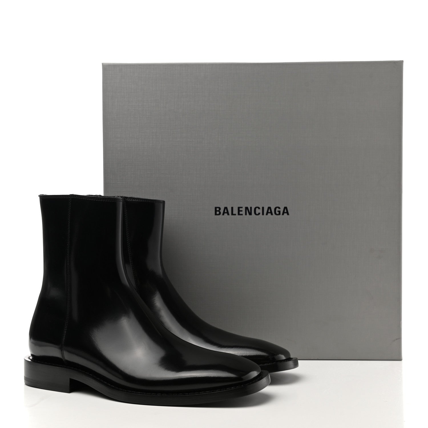 Balenciaga Polished Calfskin Rim Boots 37 Black 8 of 8
