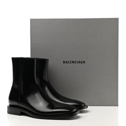 Balenciaga Polished Calfskin Rim Boots 37 Black 8 of 8