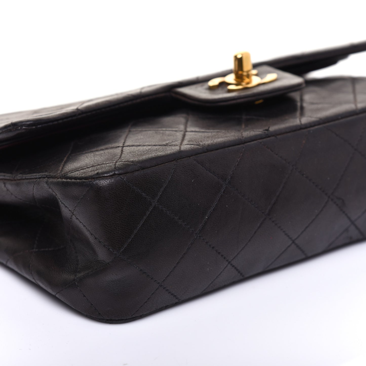 Lambskin Quilted Small Double Flap Black