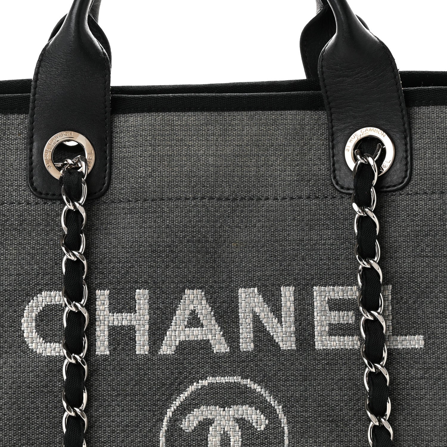 Chanel Canvas Medium Deauville Tote Grey 8 of 10