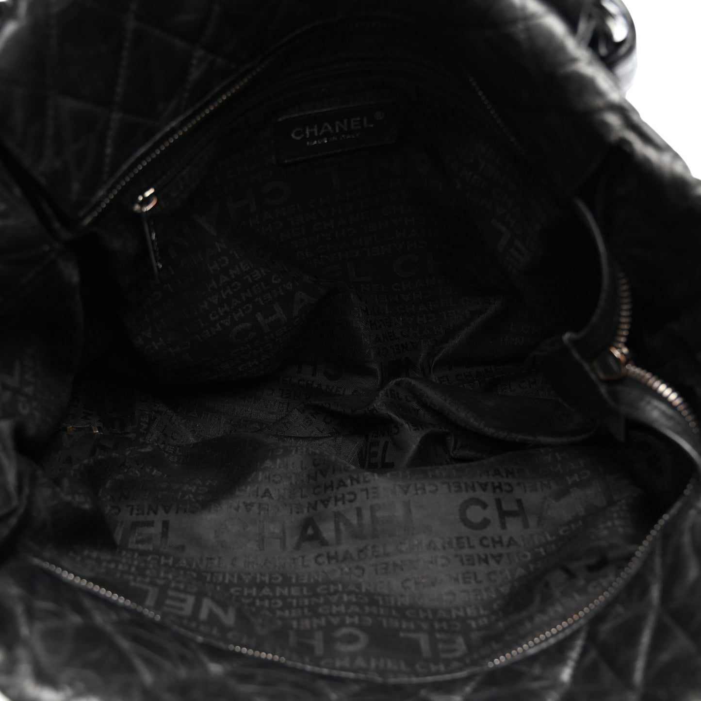 Distressed Lambskin Vintage Ligne Lady Braid Tote Black
