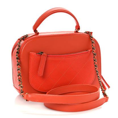 Chanel Shiny Calfskin Goatskin Quilted Small Coco Curve Vanity Red 3 of 9