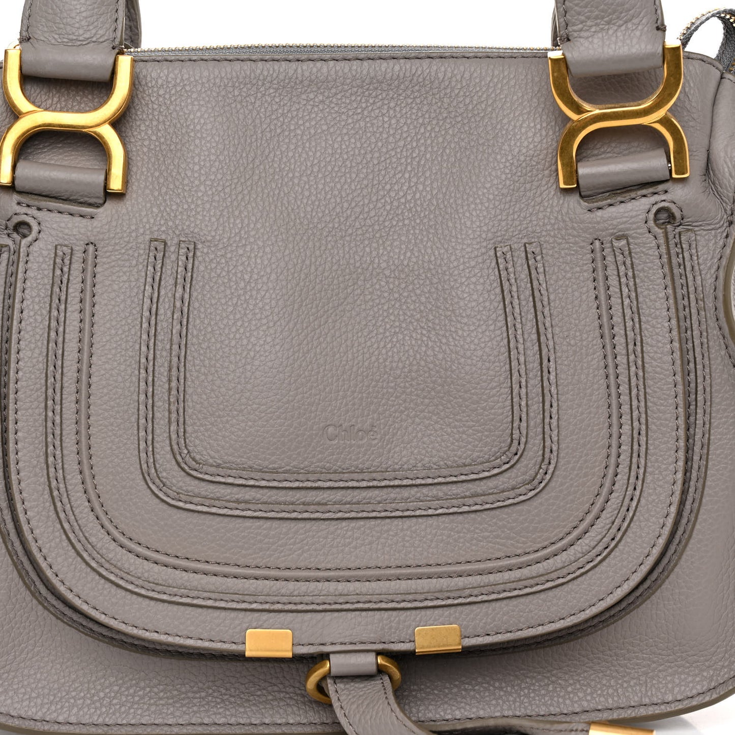 Calfskin Small Marcie Satchel Cashmere Grey
