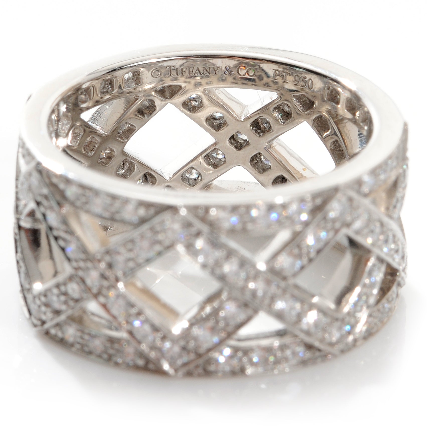 Tiffany Platinum Diamond Braided Celebration Ring 3.5 4 of 4