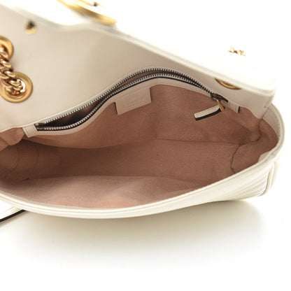 Gucci Calfskin Matelasse Small GG Marmont Shoulder Bag White 5 of 11