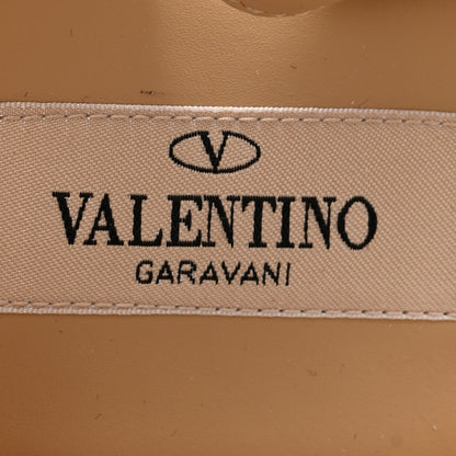 Valentino Garavani Grained Calfskin Rockstud Crisscross Ankle Strap Espadrille Wedge Sandals 41 Light Ivory 6 of 9