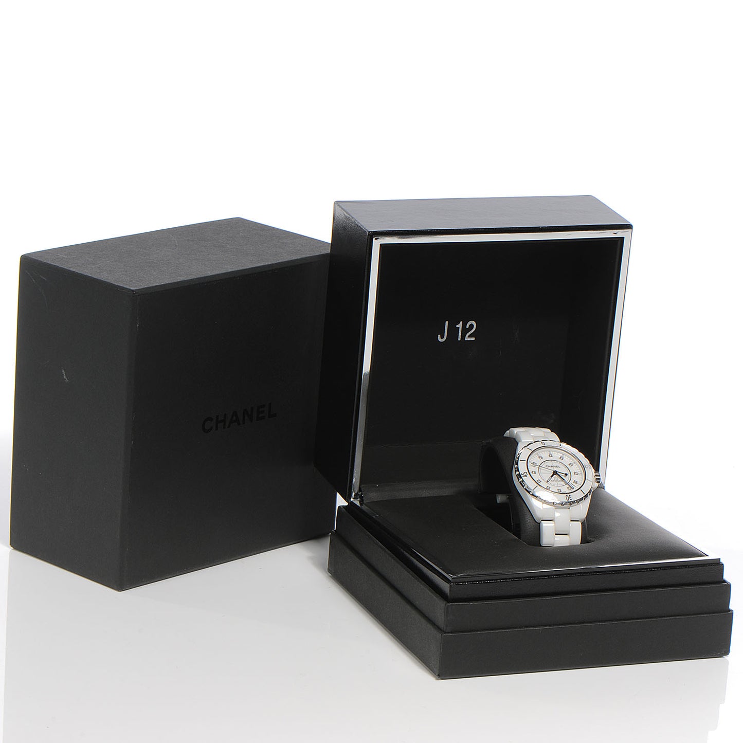 Stainless Steel Ceramic Diamond 38mm J12 Automatic Watch White