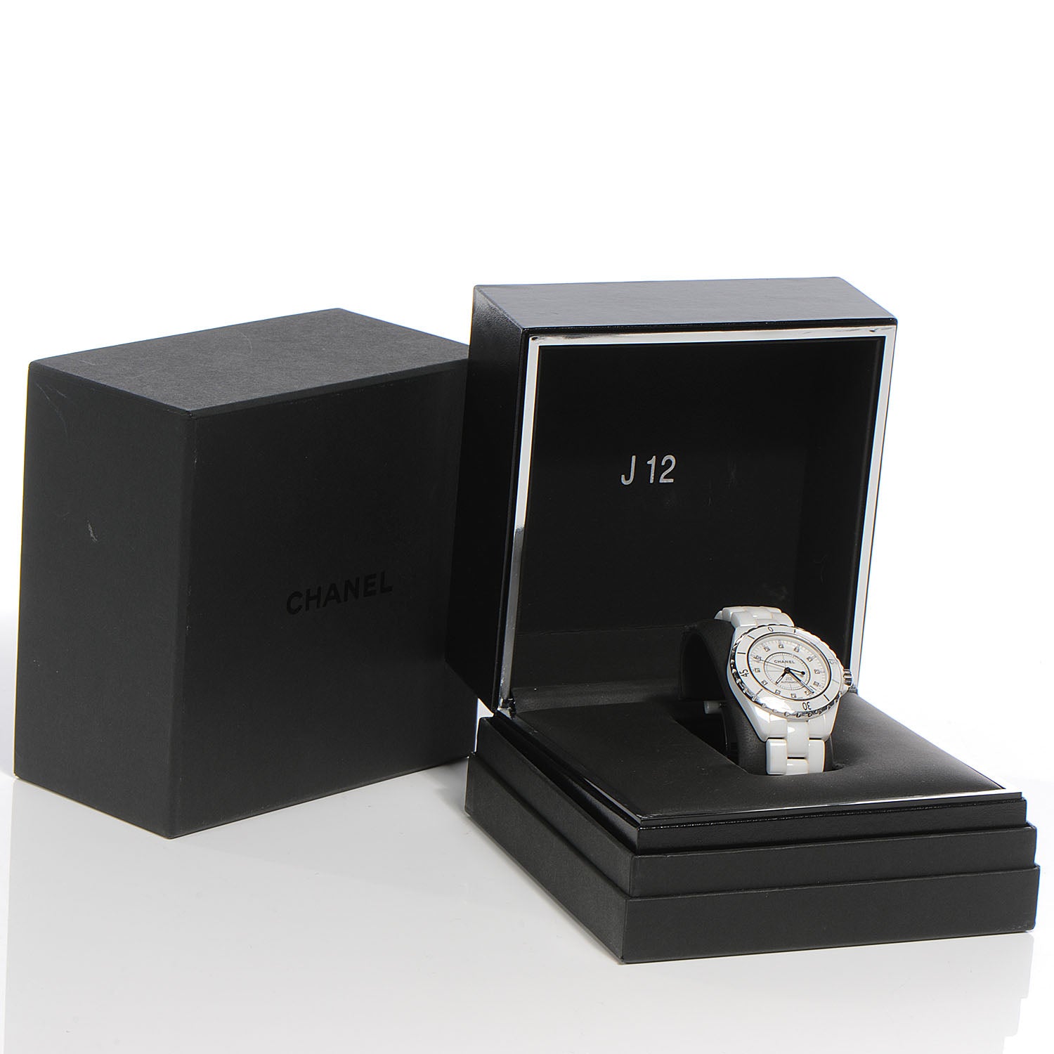 Chanel Stainless Steel Ceramic Diamond 38mm J12 Automatic Watch White 6 of 6