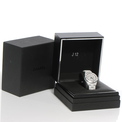 Chanel Stainless Steel Ceramic Diamond 38mm J12 Automatic Watch White 6 of 6