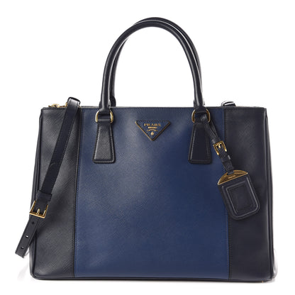 Prada Saffiano Lux Colorblock Medium Galleria Double Zip Tote Baltico Bluette 1 of 11