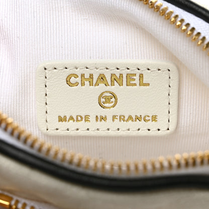 Chanel Canvas Calfskin Tennis Racket Mini Bag White Black 6 of 9
