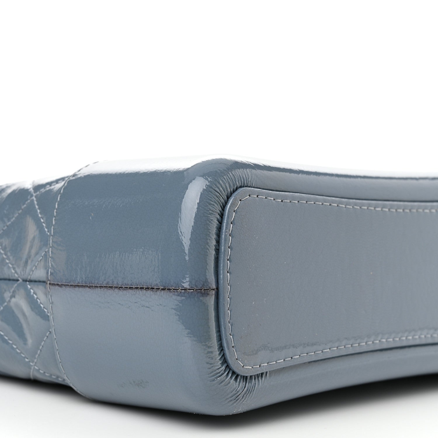 Chanel Patent Goatskin Quilted Medium Gabrielle Hobo Blue 9 of 11