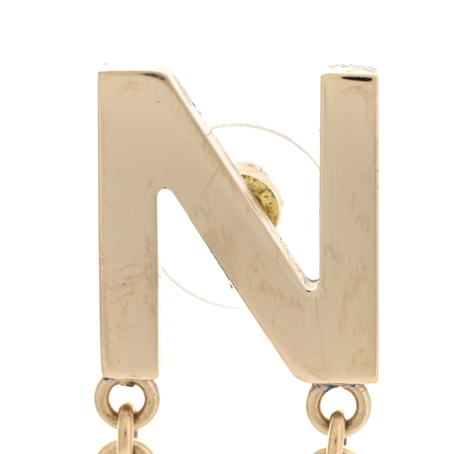 Chanel Metal Cha-Nel Logo Drop Earrings Gold 6 of 7