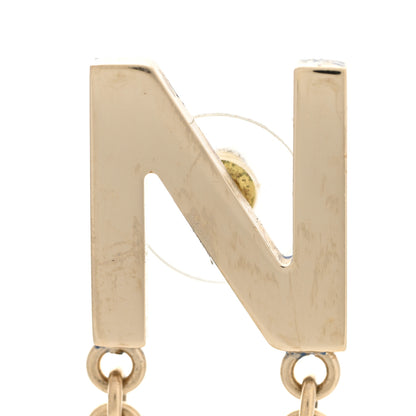 Chanel Metal Cha-Nel Logo Drop Earrings Gold 6 of 7