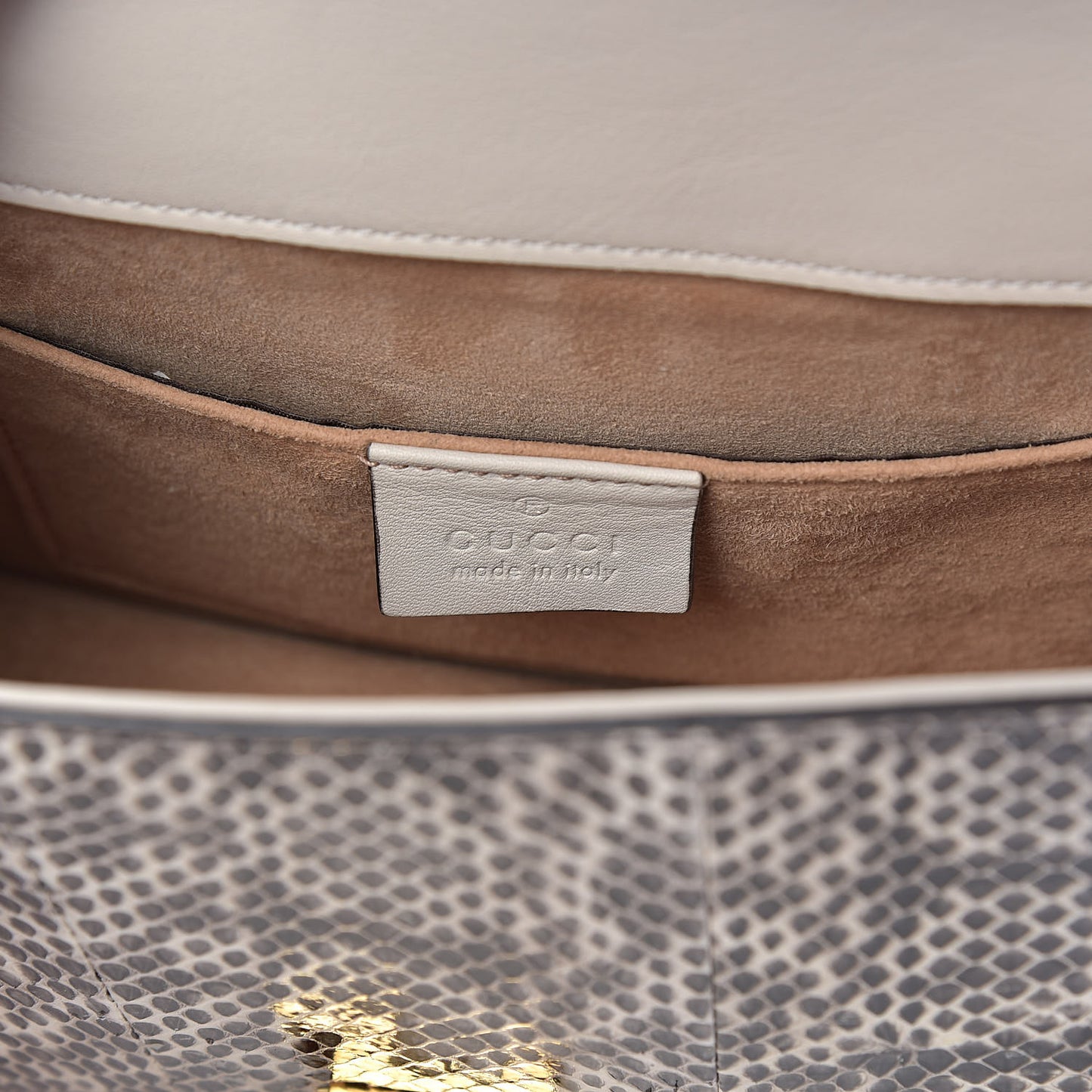 Snakeskin Mini Sylvie Chain Shoulder Bag Grey
