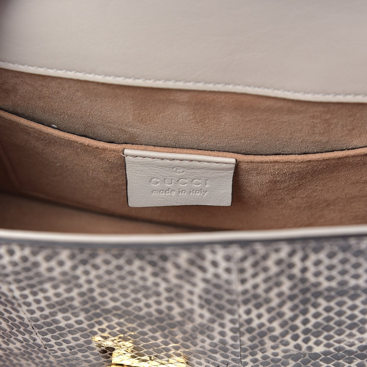 Gucci Snakeskin Mini Sylvie Chain Shoulder Bag Grey 6 of 13