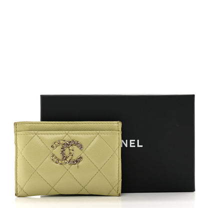Chanel Caviar Quilted French New Wave Card Holder Light Green 11 of 11