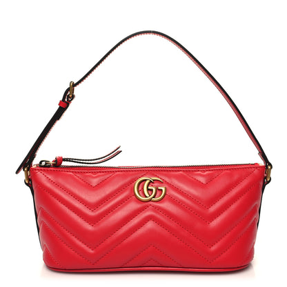 Gucci Calfskin Matelasse Chevron GG Marmont Sling Shoulder Bag Rosso 1 of 10