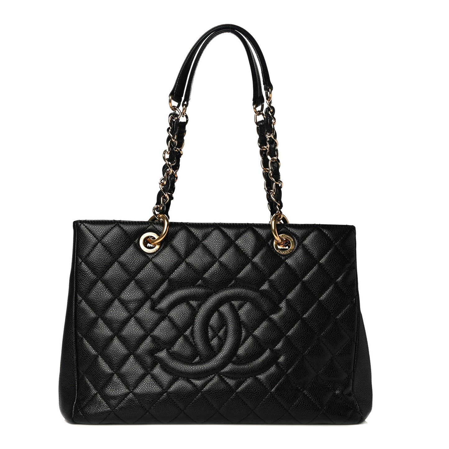 Caviar Quilted Grand Shopping Tote GST Black