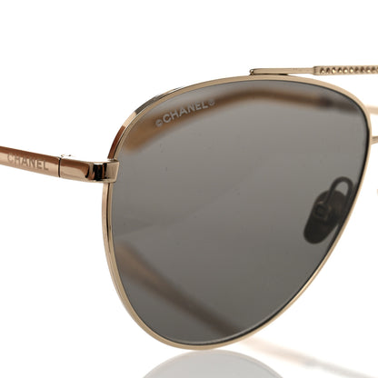 Chanel Metal Aviator Sunglasses 4279-B Gold 7 of 8