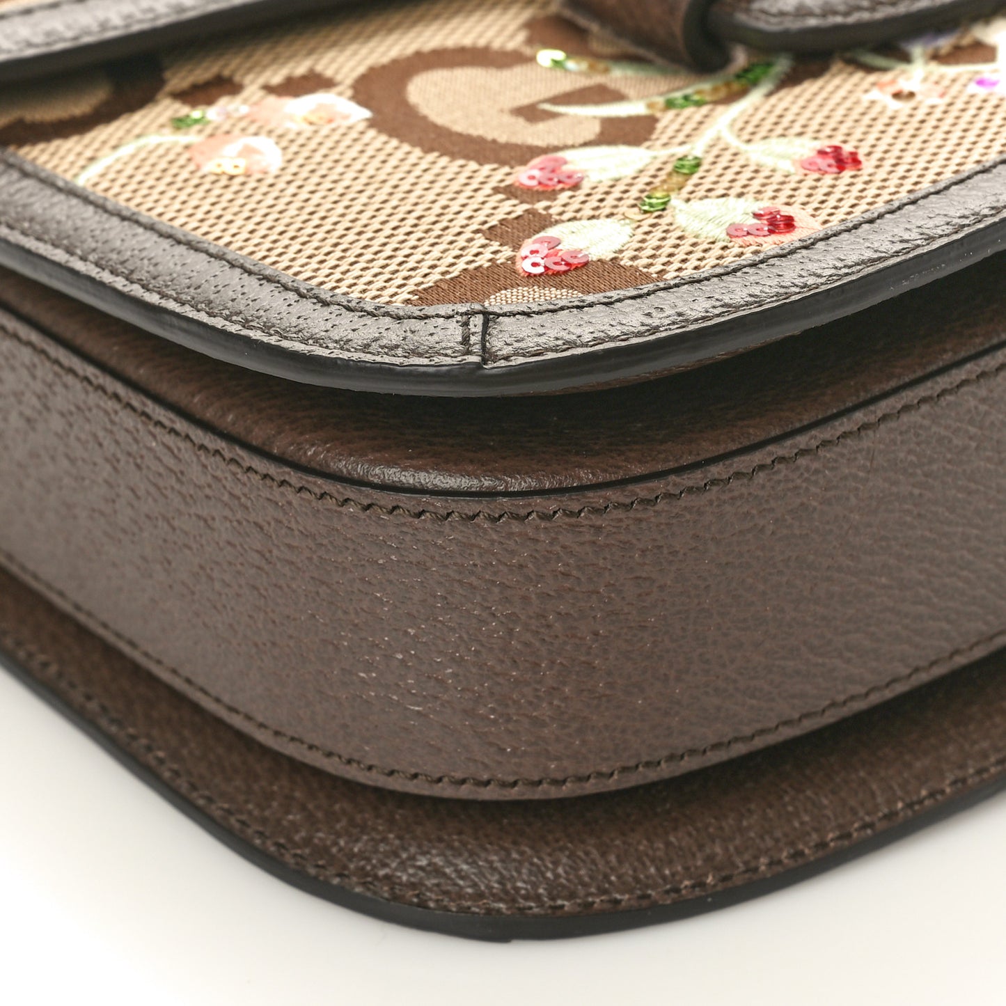 Monogram Jumbo GG Textured Dollar Calfskin Embroidered Horsebit 1955 Shoulder Bag Camel Ebony New Acero Multicolor