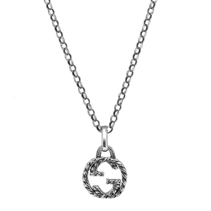Gucci Sterling Silver Interlocking G Pendant Necklace 1 of 5