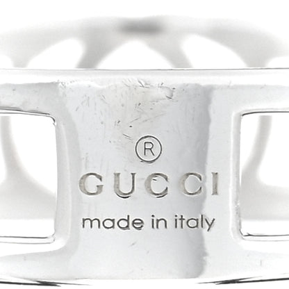 Gucci Sterling Silver 6mm Interlocking G Open Band Ring 57 8 3 of 4