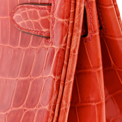 Hermes Shiny Niloticus Crocodile Birkin 30 Sanguine 13 of 15