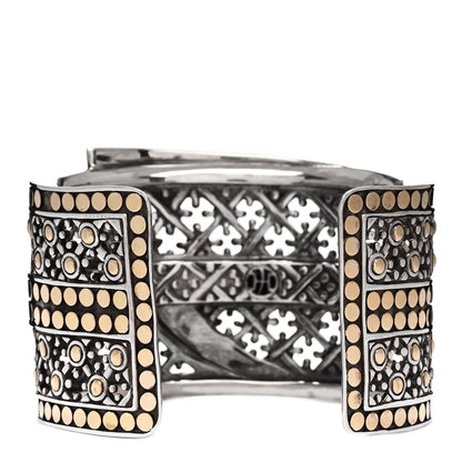 John Hardy Sterling Silver 18K Yellow Gold Wide Jaisalmer Dot Kick Cuff Bracelet 2 of 6