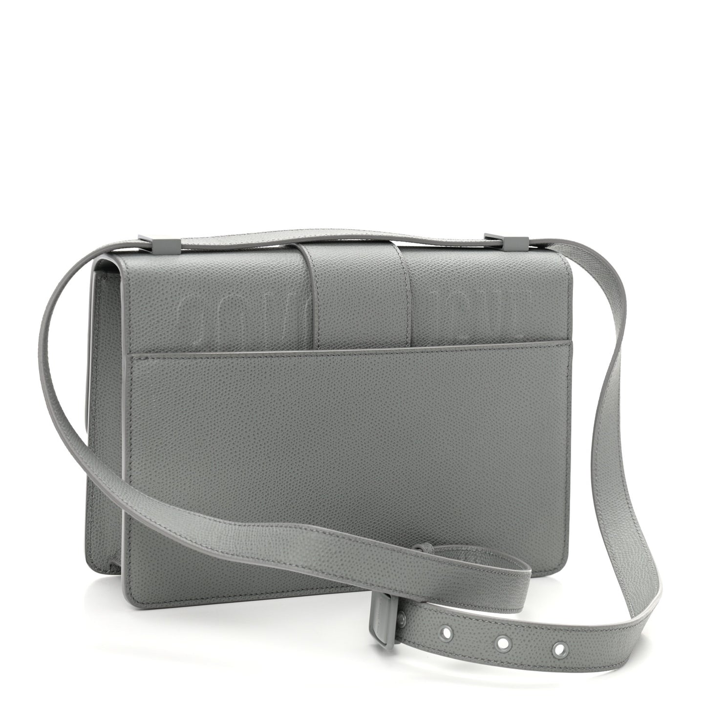 Ultra Matte Grained Calfskin 30 Montaigne Flap Bag Grey