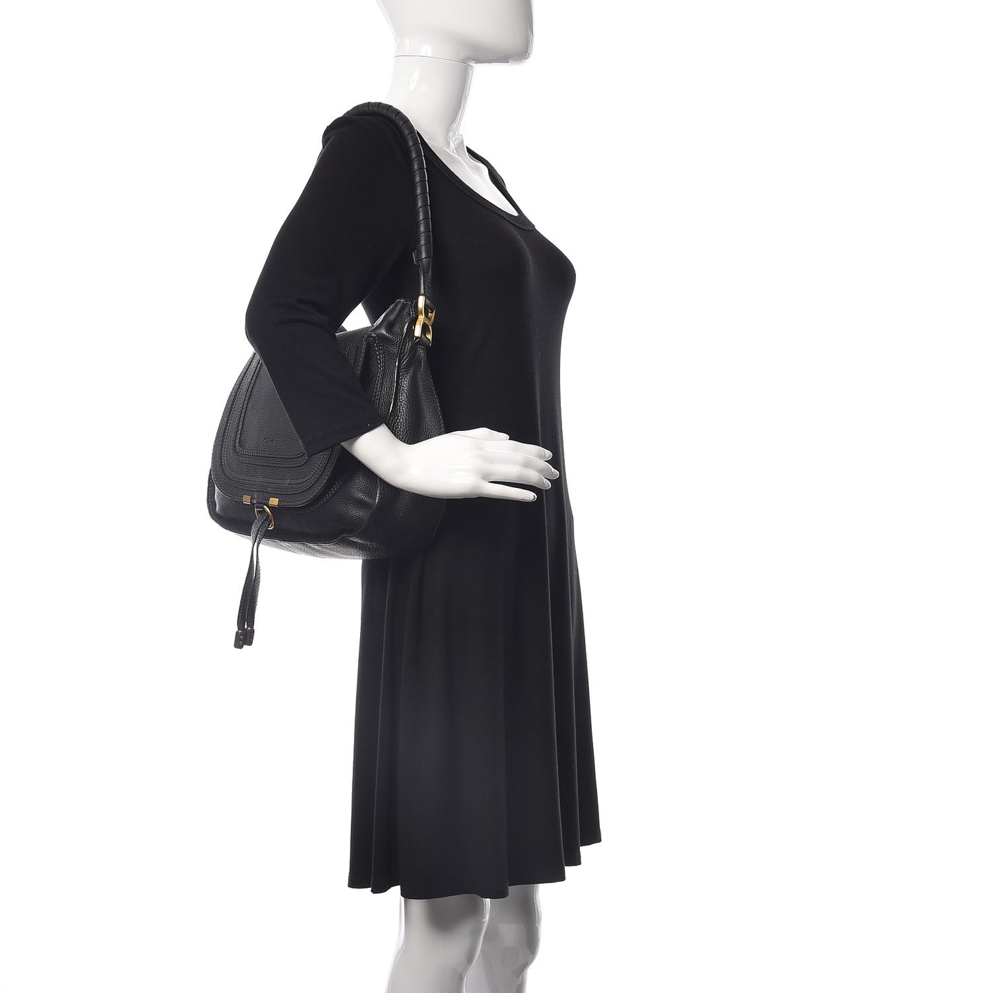 Calfskin Medium Marcie Hobo Black