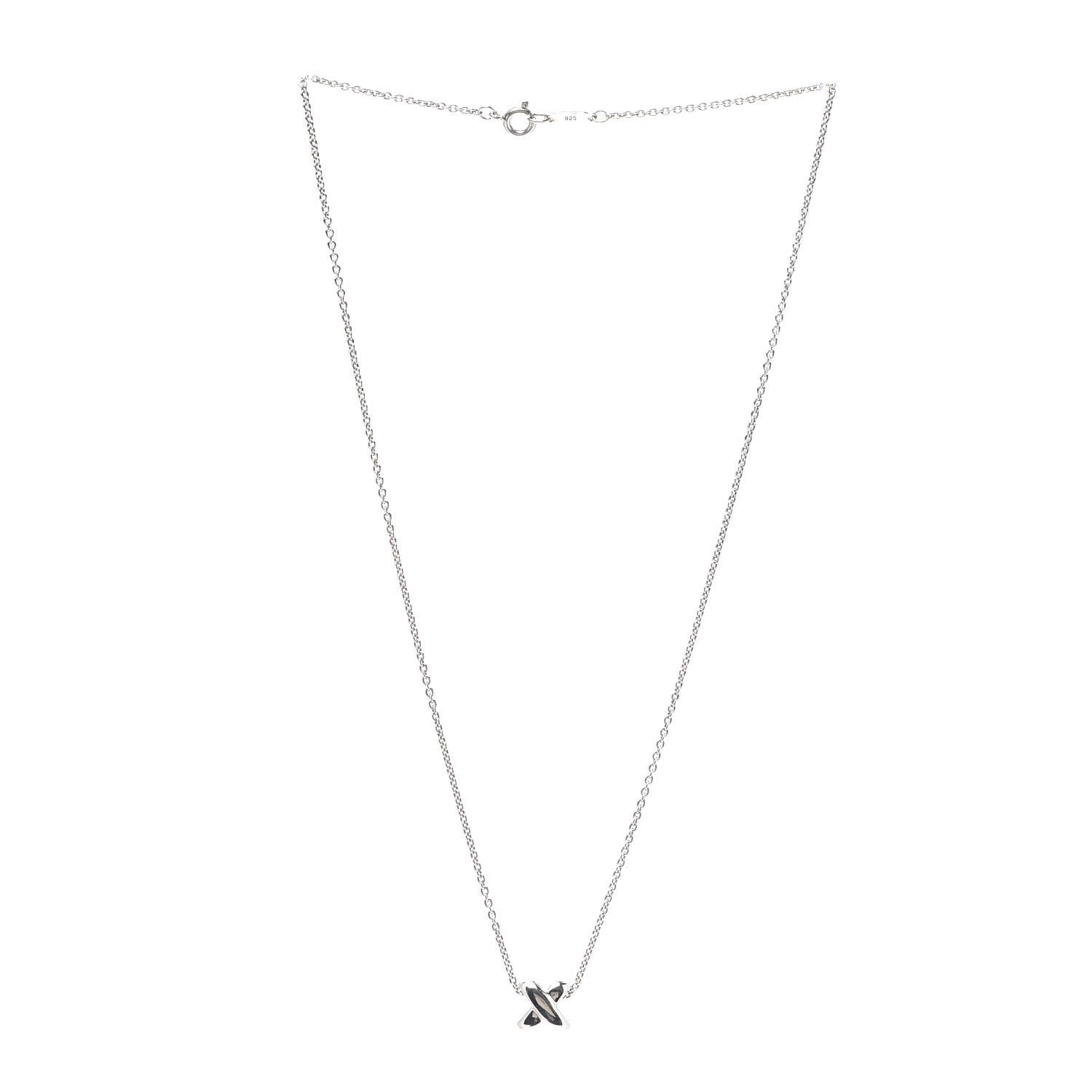 Tiffany Sterling Silver Signature X Pendant Necklace 3 of 5