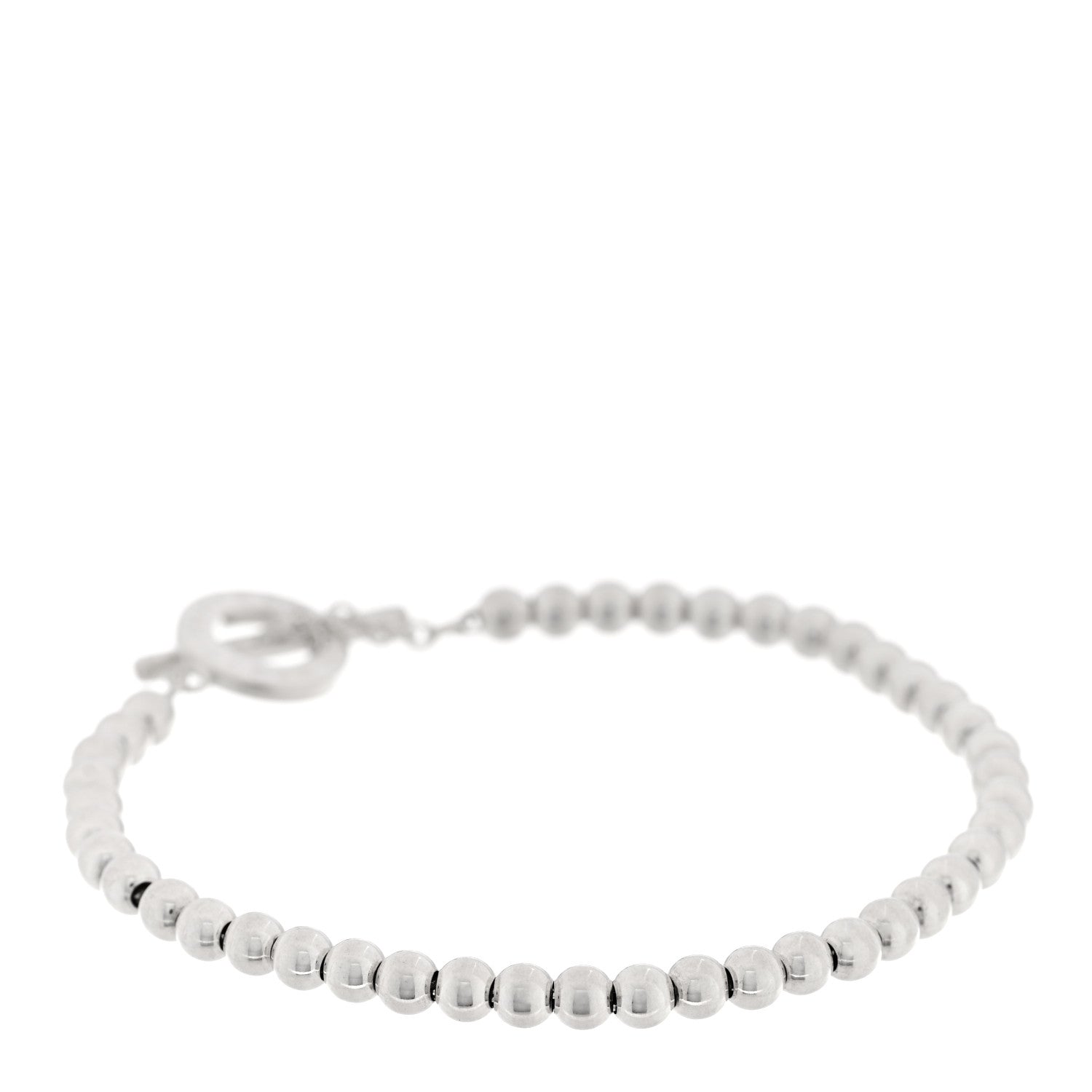 Tiffany Sterling Silver 4mm Beads Toggle Bracelet 2 of 3