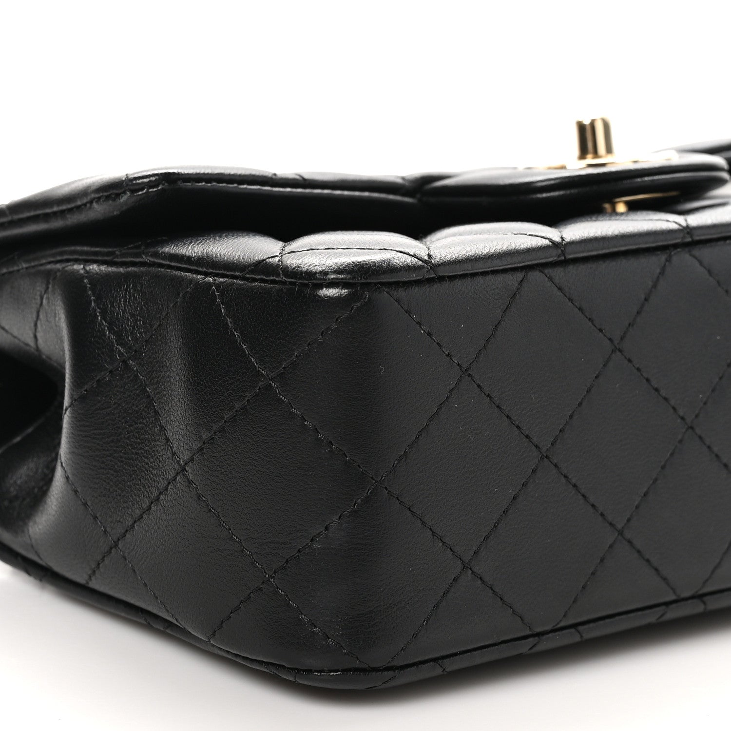 Chanel Lambskin Quilted Mini Top Handle Rectangular Flap Black 10 of 13