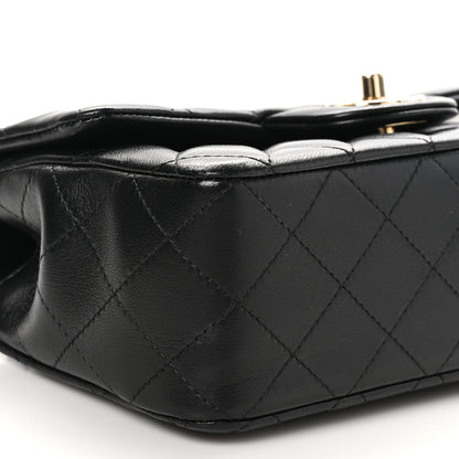 Chanel Lambskin Quilted Mini Top Handle Rectangular Flap Black 10 of 13