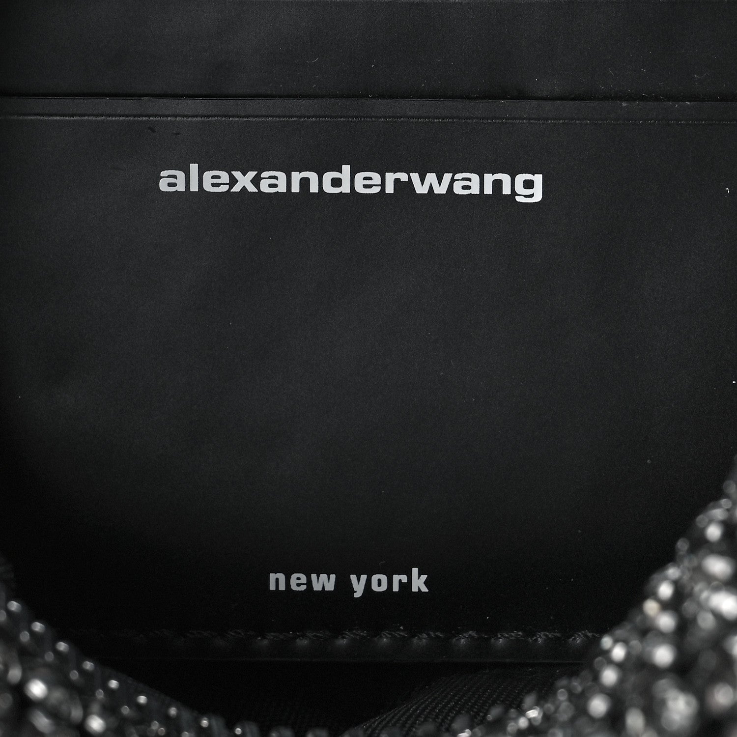 Alexander Wang Mesh Crystal Rhinestone Mini Heiress Pouch Black Silver 6 of 9