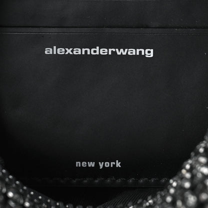 Alexander Wang Mesh Crystal Rhinestone Mini Heiress Pouch Black Silver 6 of 9