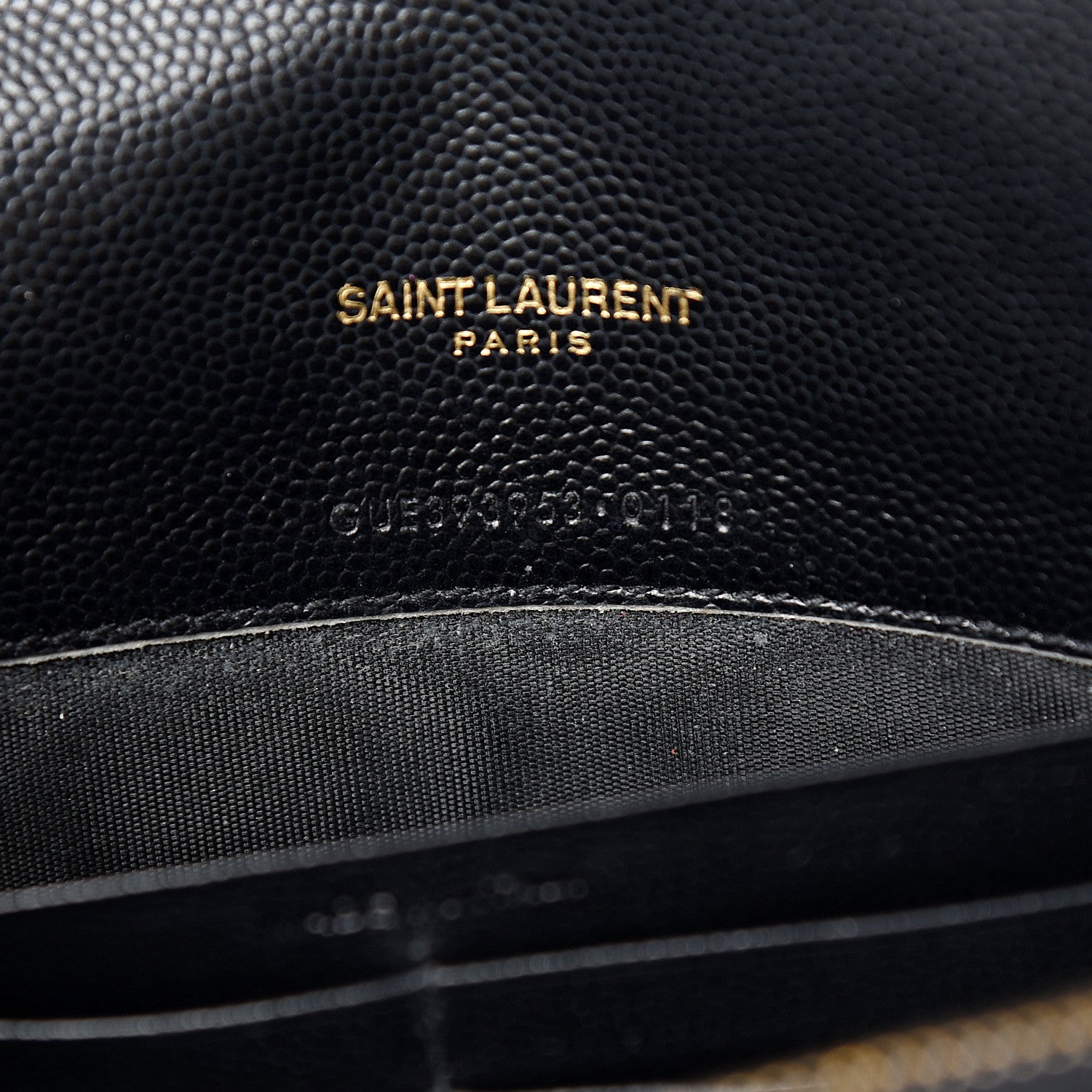 Saint Laurent Grain De Poudre Matelasse Chevron Monogram Envelope Chain Wallet Black 6 of 10