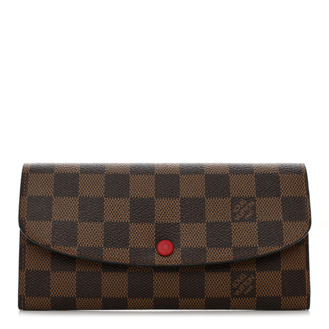Damier Ebene Emilie Wallet Red