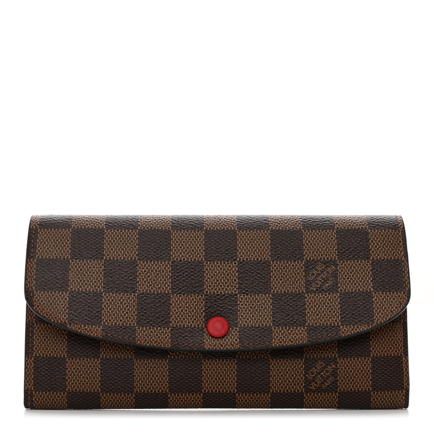 Louis Vuitton Damier Ebene Emilie Wallet Red 1 of 12