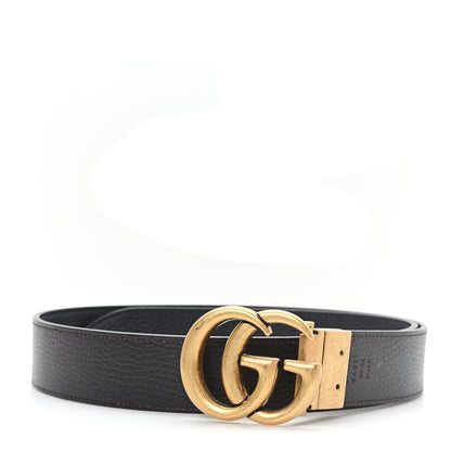 Gucci Calfskin Double G Reversible 37mm Belt 90 36 Black Cocoa 2 of 6