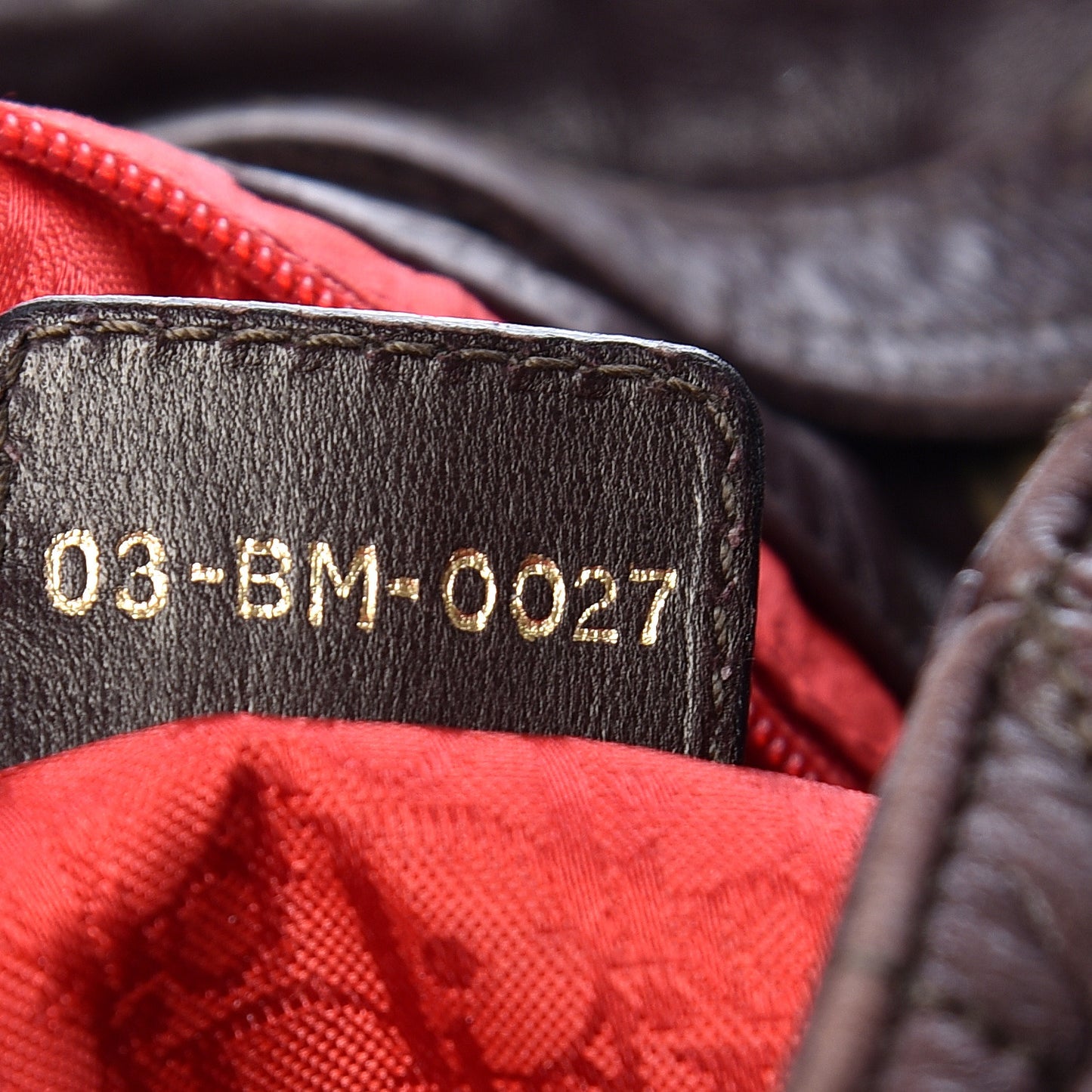 Lambskin Cannage Drawstring Bag Dark Brown