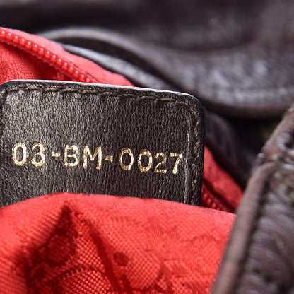 Christian Dior Lambskin Cannage Drawstring Bag Dark Brown 7 of 13