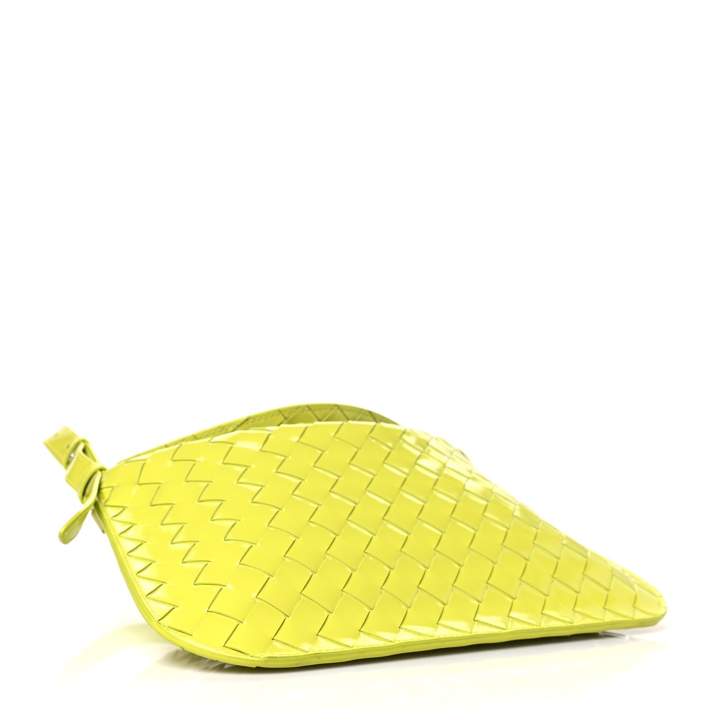 Spazzolato Intrecciato Flap Shoulder Bag Acid Kiwi