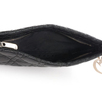Christian Dior Coated Canvas Cannage Panarea Clutch Black 5 of 7
