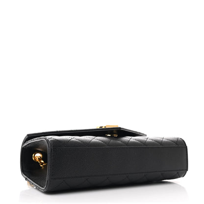 Saint Laurent Grain De Poudre Textured Mixed Matelasse Triquilt Small Monogram Satchel Black 4 of 10