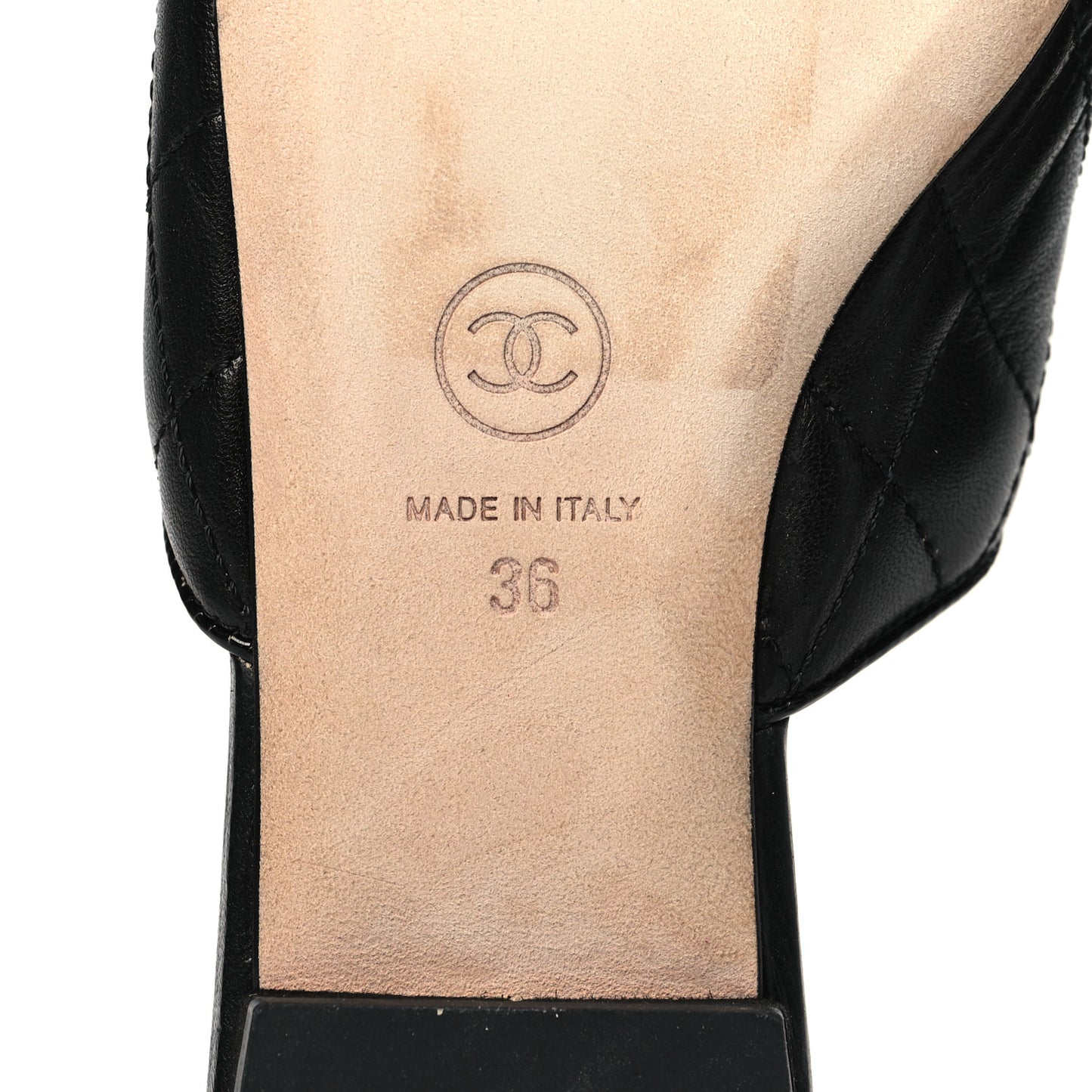 Lambskin Kid Suede Quilted Mules 36 Black