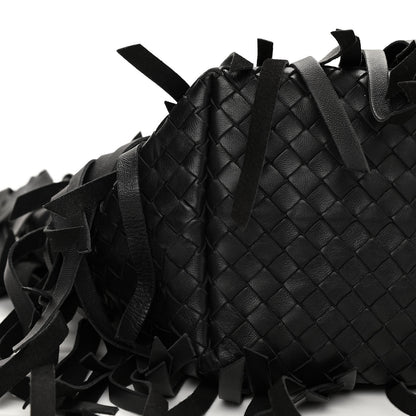 Bottega Veneta Nappa Fringe Woven Handle Tote Black 5 of 10