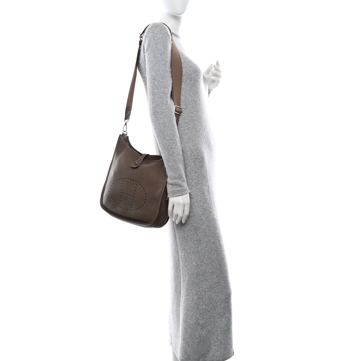 Hermes Taurillon Clemence Evelyne III PM Etoupe 2 of 11